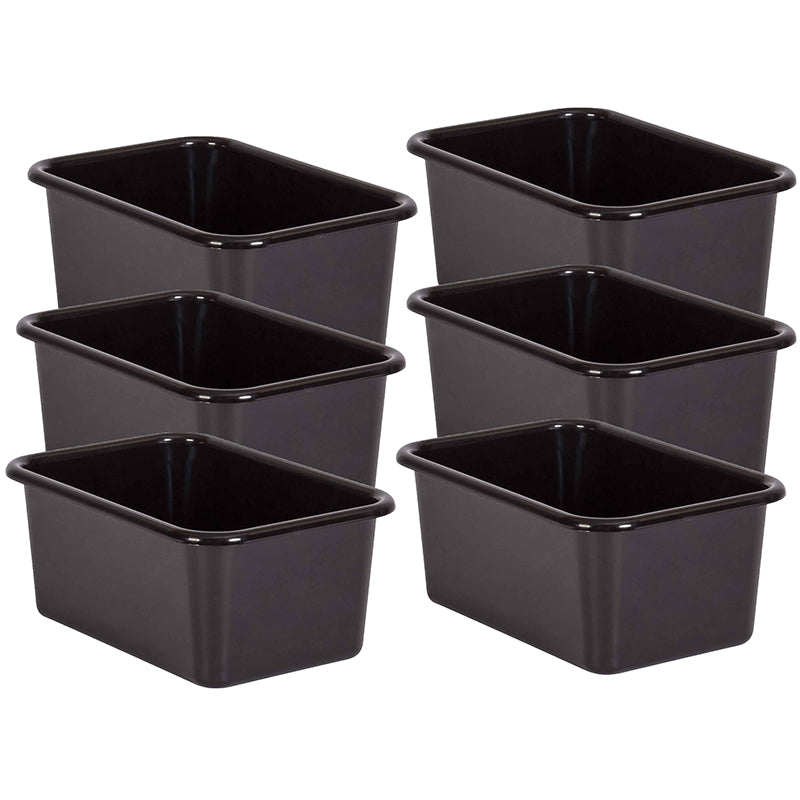 (6 EA) BLACK SMALL PLASTIC STORAGE