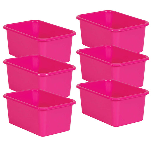 (6 EA) PINK SMALL PLASTIC STORAGE