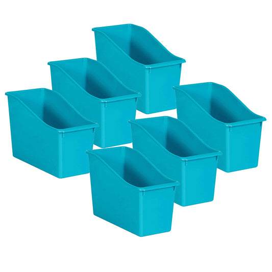 (6 EA) TEAL PLASTIC BOOK BIN