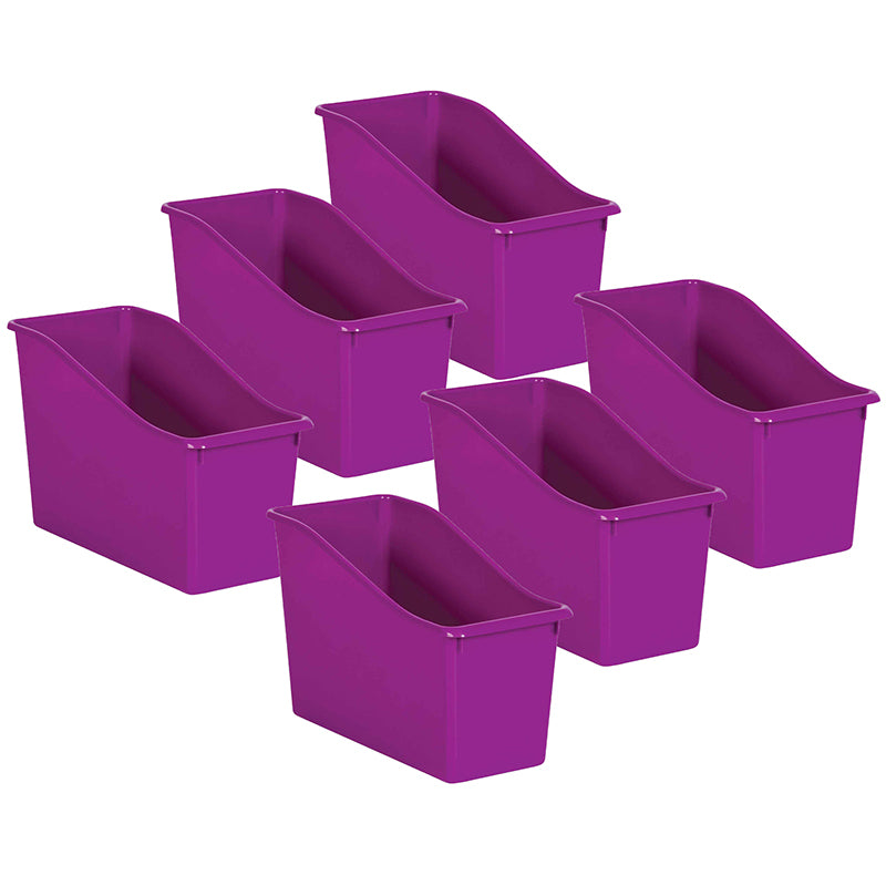 (6 EA) PURPLE PLASTIC BOOK BIN