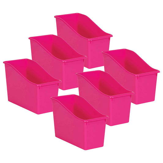 (6 EA) PINK PLASTIC BOOK BIN