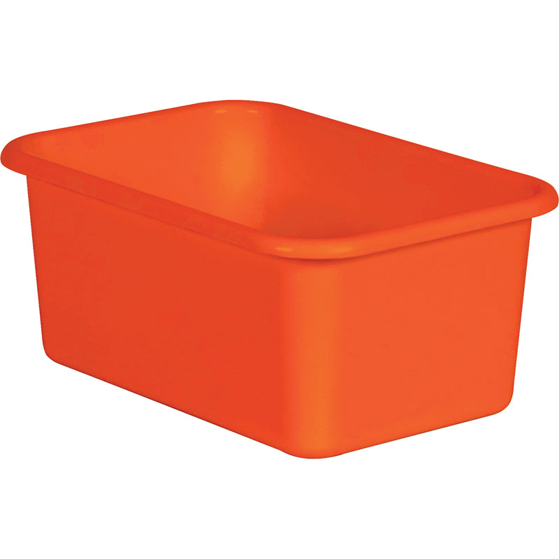 ORANGE SMALL PLASTIC STORAGE BIN