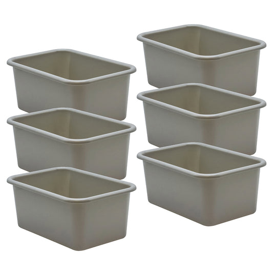(6 EA) GRAY SMALL PLASTIC STORAGE