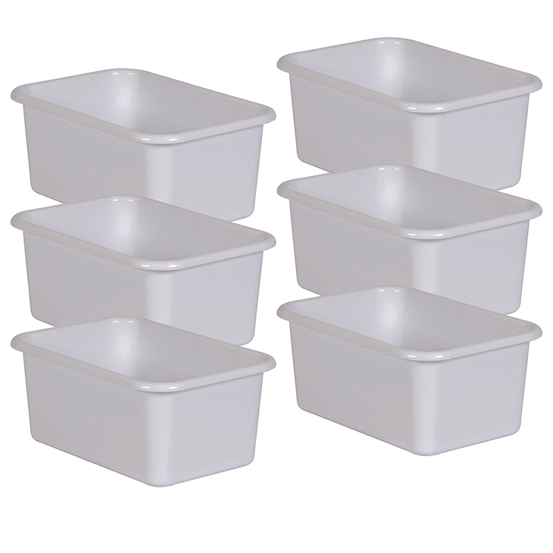 (6 EA) WHITE SMALL PLASTIC STORAGE