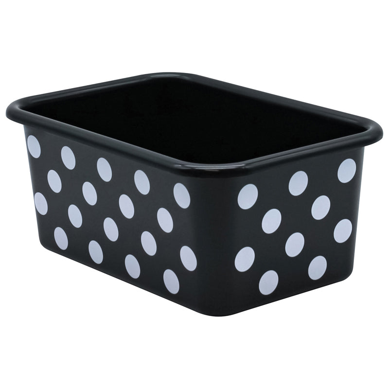 WHITE POLKA DOTS SMALL STORAGE BIN