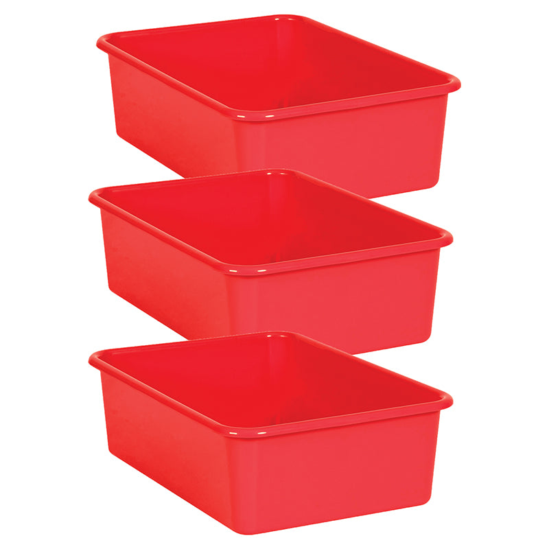 (3 EA) RED LARGE PLASTIC STORAGE