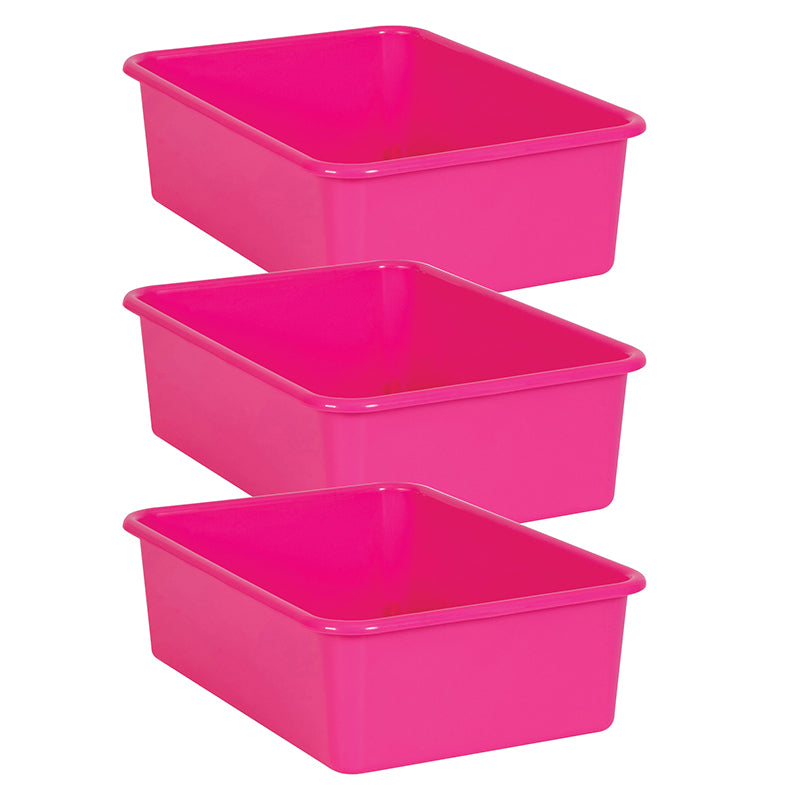 (3 EA) PINK LARGE PLASTIC STORAGE