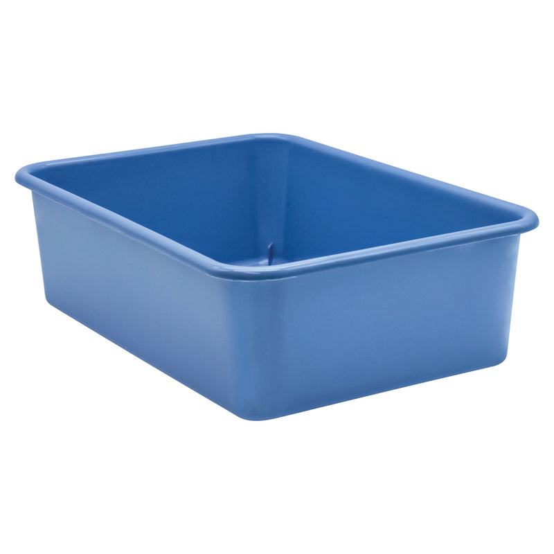 SLATE BLUE LARGE PLASTC STORAGE BIN