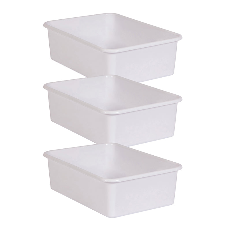 (3 EA) WHITE LARGE PLASTIC STORAGE