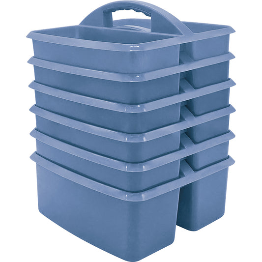 (6 EA) SLATE BLUE PLASTIC STORAGE