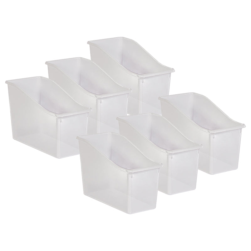 (6 EA) CLEAR PLASTIC BOOK BIN