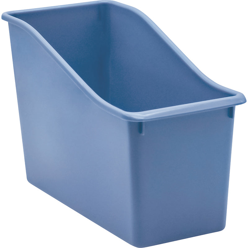 SLATE BLUE PLASTIC BOOK BIN