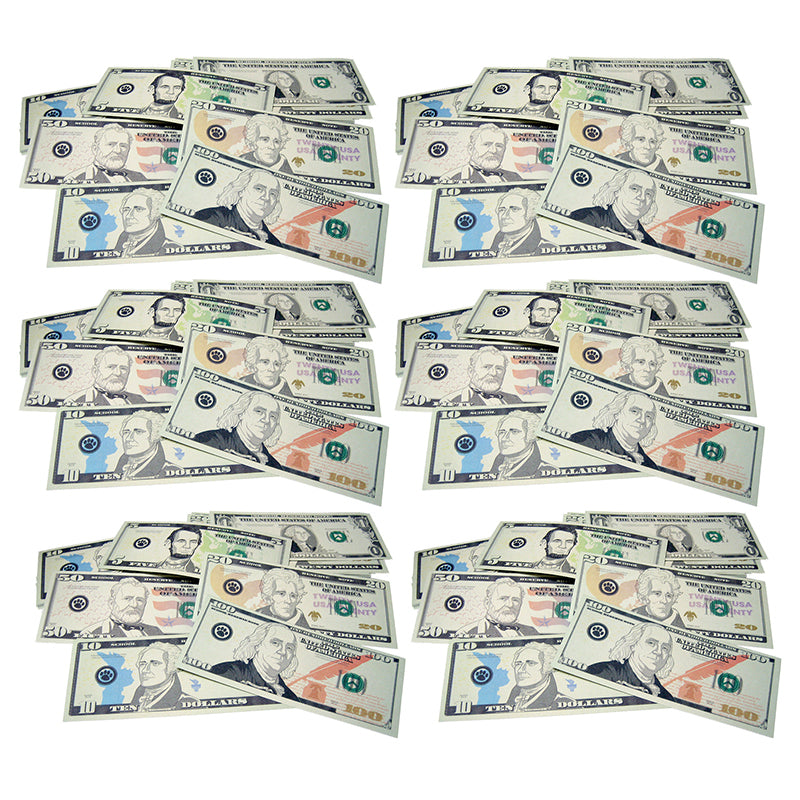 (6 EA) PLAY MONEY ASSORTED BILLS