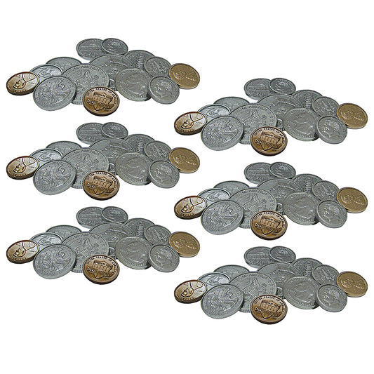 (6 EA) PLAY MONEY ASSORTED COINS