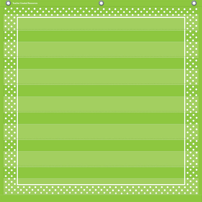 LIME POLKA DOTS 7 POCKET CHART