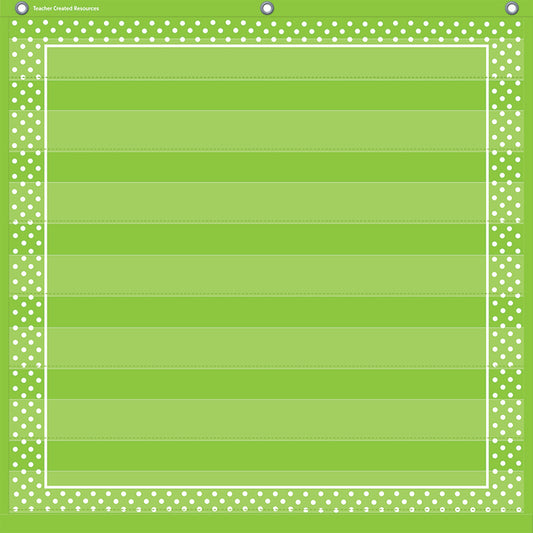 LIME POLKA DOTS 7 POCKET CHART