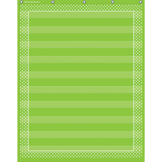 LIME POLKA DOTS 10 POCKET CHART