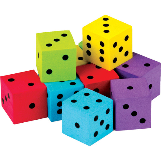 20 PACK FOAM COLORFUL DICE