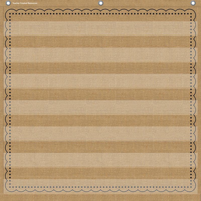 7POCKET POCKET CHART BURLAP 28X28
