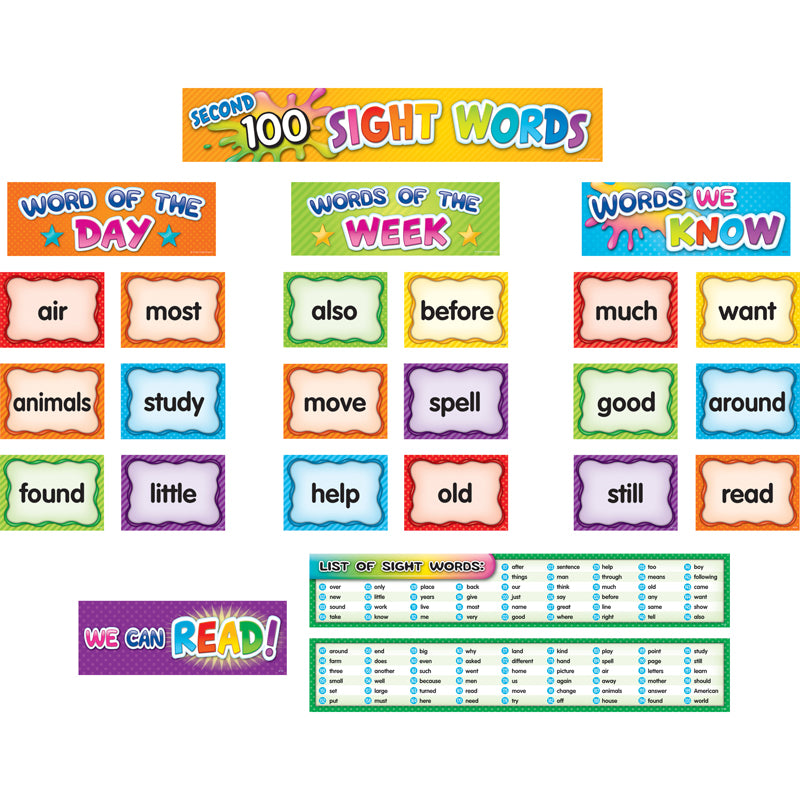 2ND 100 SIGHT WORD POCKT CHRT CARDS