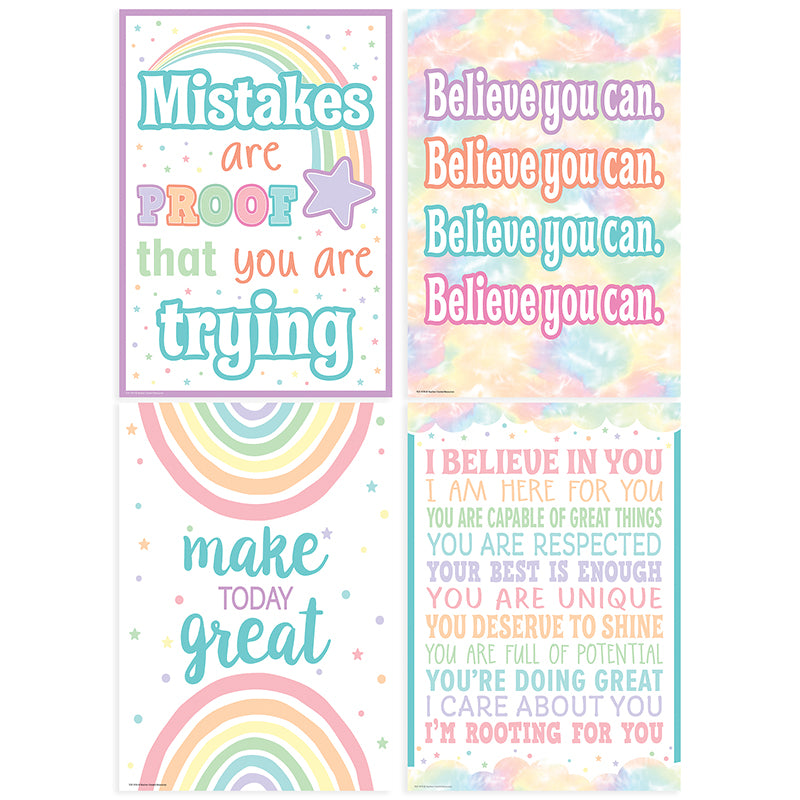 4CT PASTEL POP POSITIVE POSTER SET