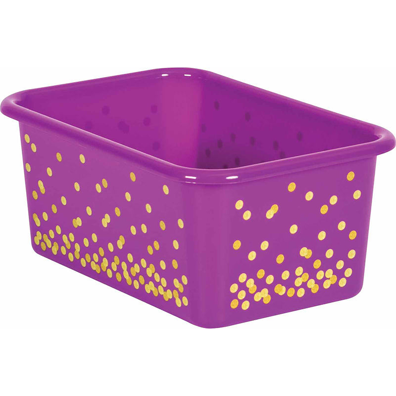 PURPLE CONFETTI SMALL PLASTIC BIN