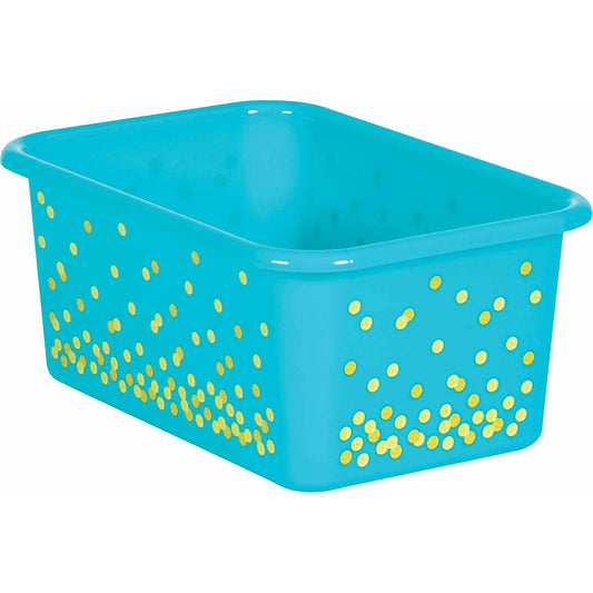 TEAL CONFETTI SMALL PLASTIC BIN