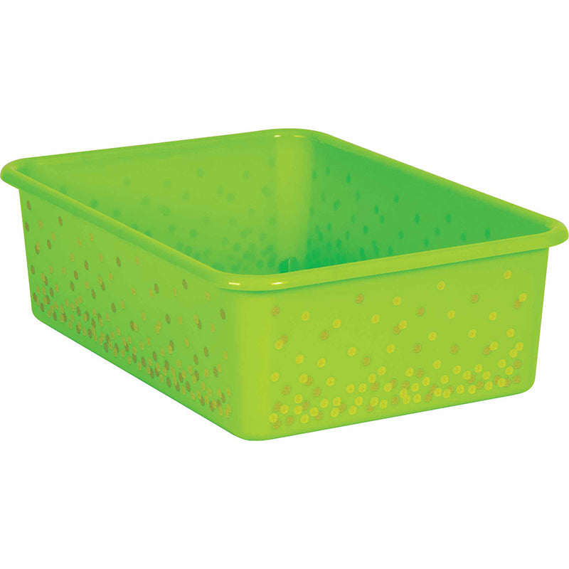 LIME CONFETTI LARGE PLASTIC BIN