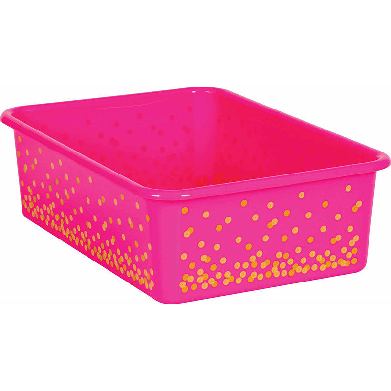 PINK CONFETTI LARGE PLASTIC BIN