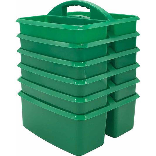 (6 EA) GREEN PLASTIC STORAGE CADDY