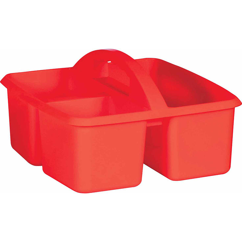 RED PLASTIC STORAGE CADDY