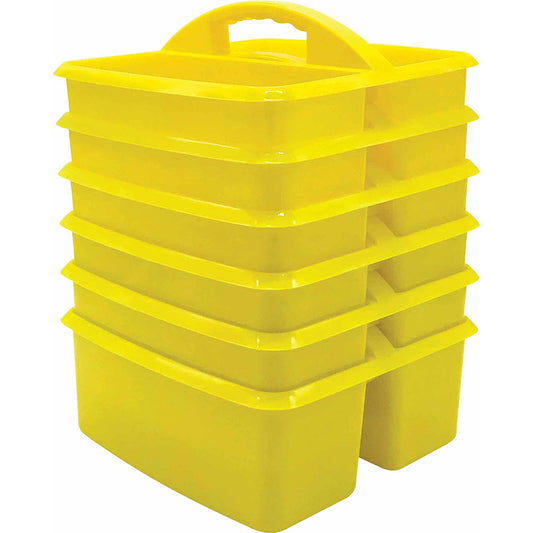 (6 EA) YELLOW PLASTIC STORAGE CADDY