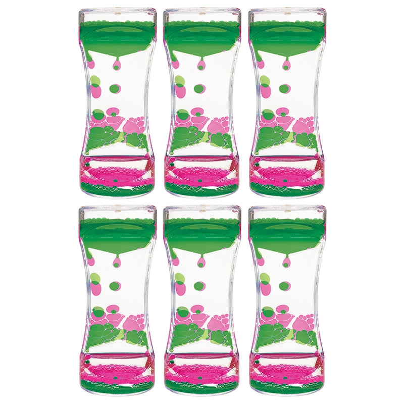 (6 EA) PINK & GREEN LIQUID MOTION