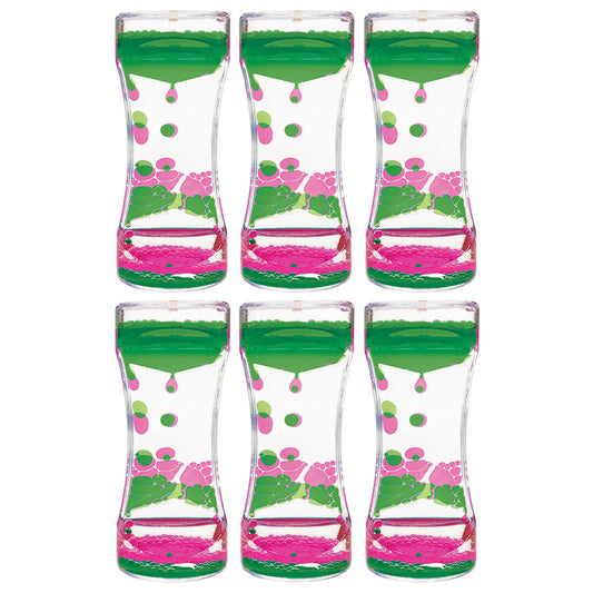 (6 EA) PINK & GREEN LIQUID MOTION