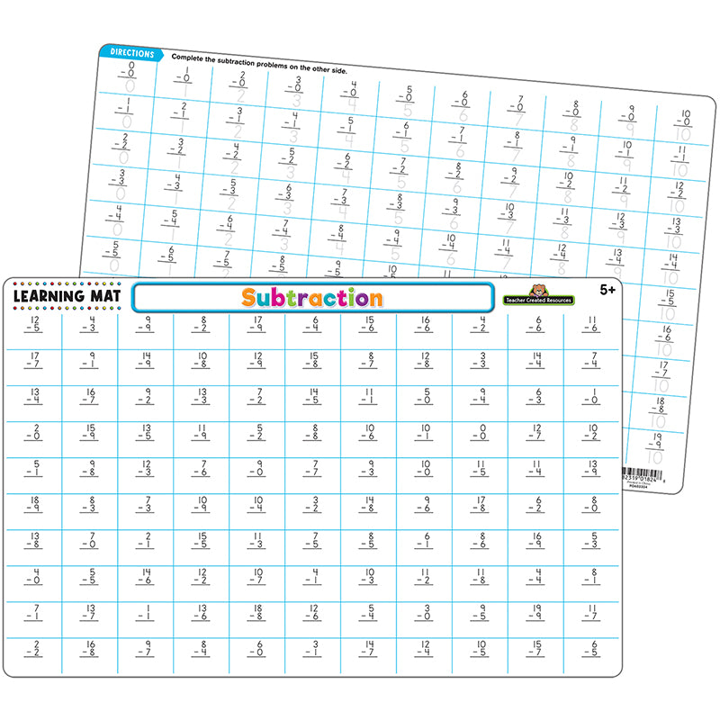 SUBTRACTION LEARNING MAT