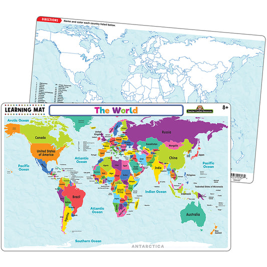 THE WORLD MAP LEARNING MAT