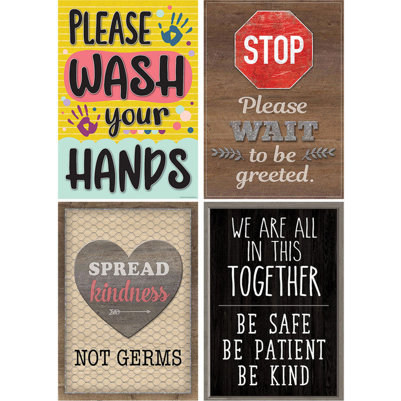 HEALTH & SAFETY POSTER SET SET OF 4