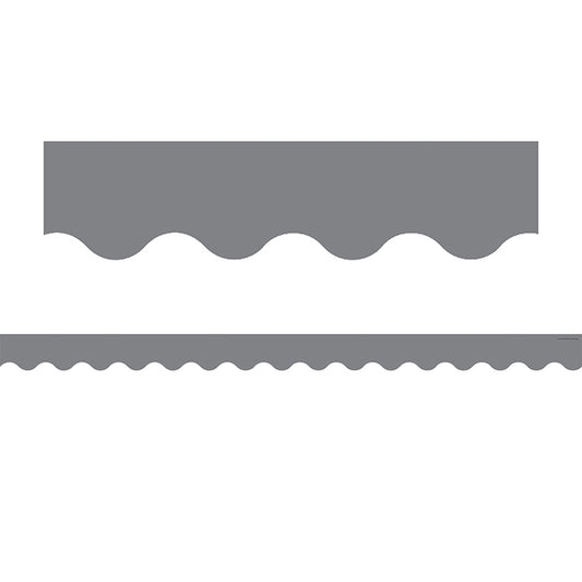 (6 PK) GRAY SCALLOPED BORDER TRIM