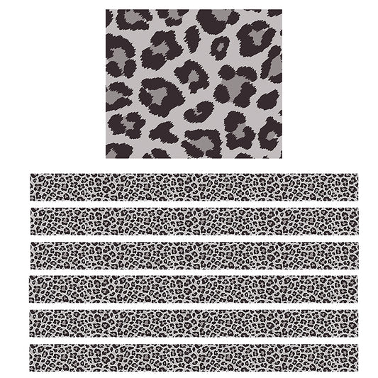 (6 PK) GRAY LEOPARD PRINT STRAIGHT