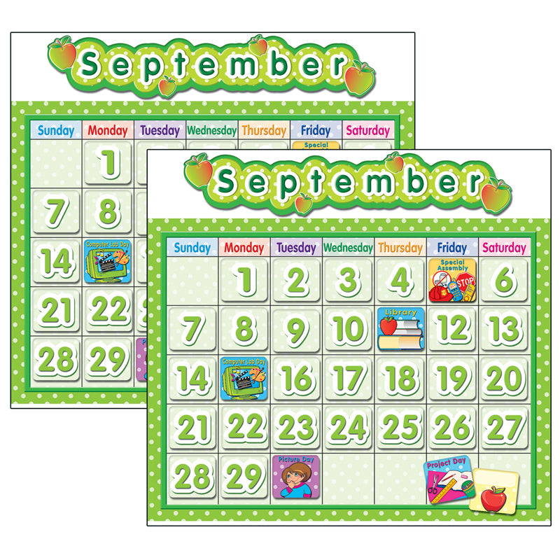 (2 EA) POLKA DOT SCHOOL CALENDAR BB