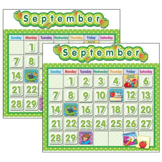 (2 EA) POLKA DOT SCHOOL CALENDAR BB