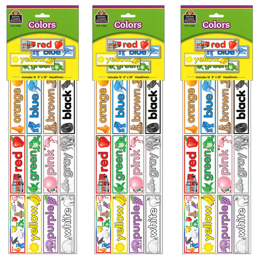 (3 PK) COLORS HEADLINERS