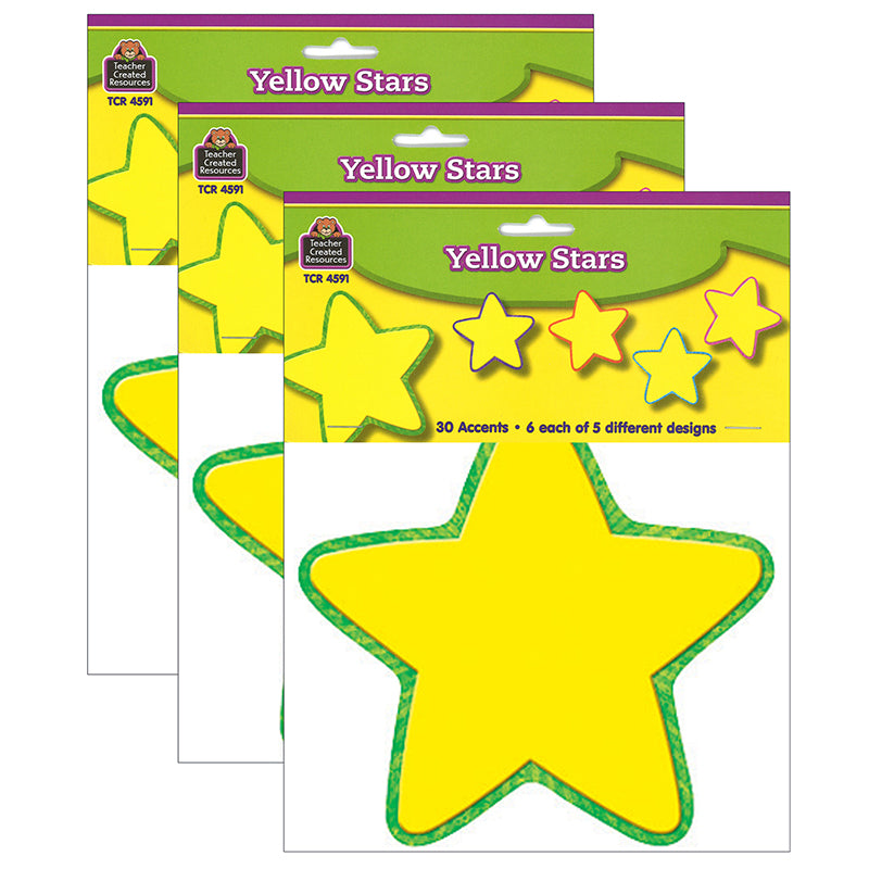 (3 PK) YELLOW STARS ACCENTS