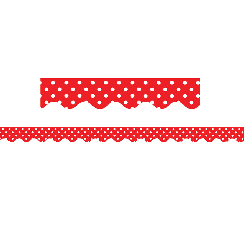 RED MINI POLKA DOTS BORDER TRIM