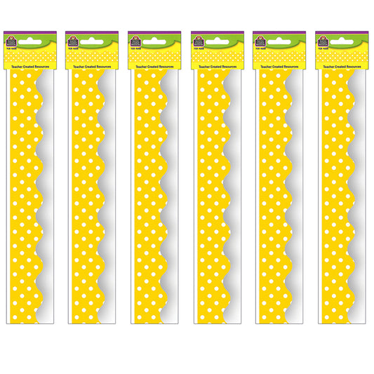 (6 PK) YELLOW MINI POLKA DOTS