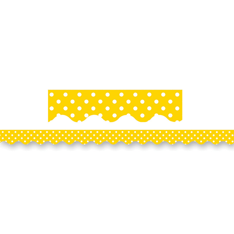 YELLOW MINI POLKA DOTS BORDER TRIM