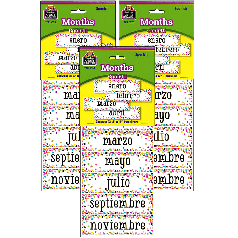 (3 PK) CONFETTI SPANISH MONTHLY