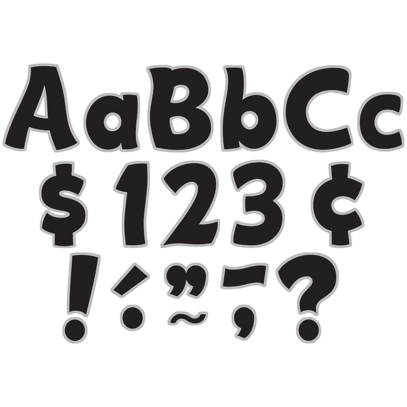 BLACK & SILVER FUNTASTIC FONT 4IN