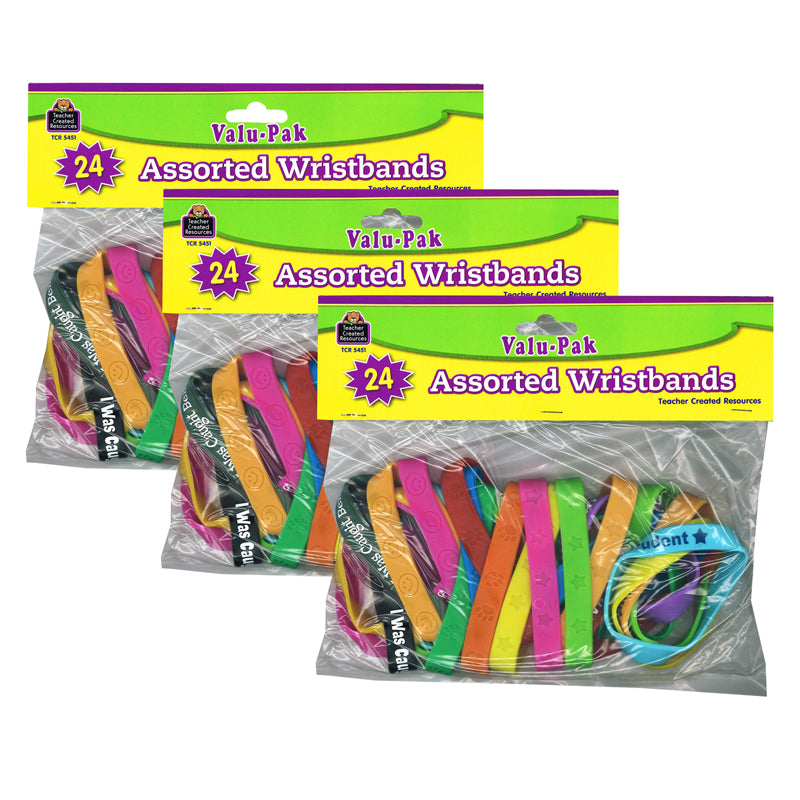 (3 PK) WRISTBANDS VALU PAK