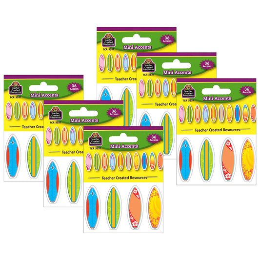 (6 PK) SURFBOARDS MINI ACCENTS